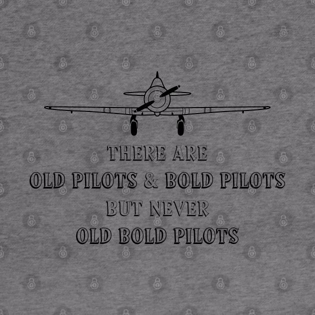 Old pilots and Bold pilots aviation inspired quote design by The Creative Palette